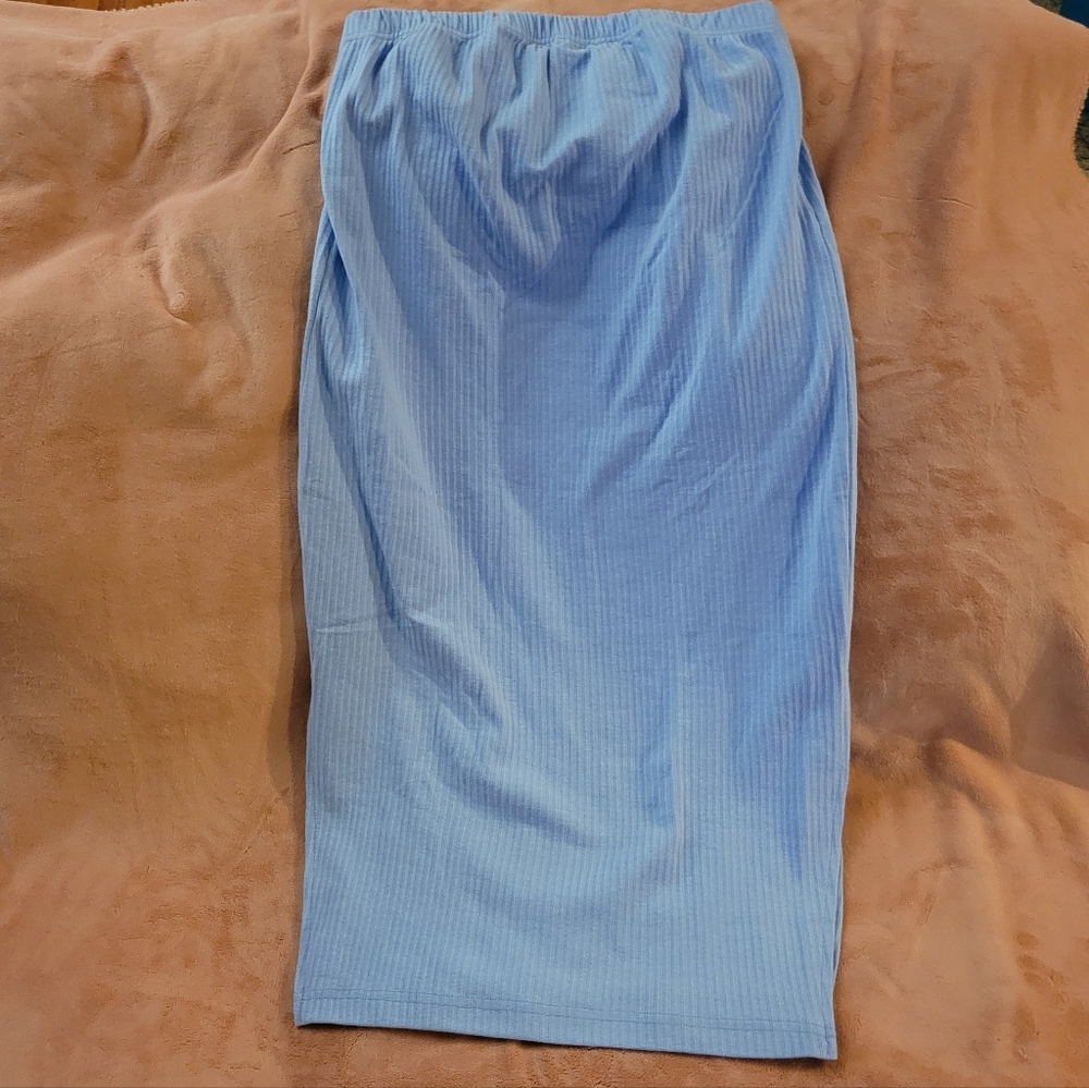 Missguided Light Blue Maternity Pencil Skirt